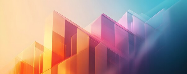 A vibrant abstract graphic featuring colorful geometric shapes layered in gradients, perfect for backgrounds, web design, or artistic projects. Eye-catching and modern.