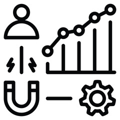 Retention Metrics icon line vector illustration