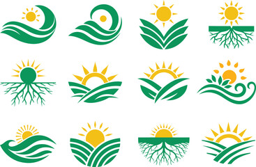 sunset above mountains peak icon vector illustration