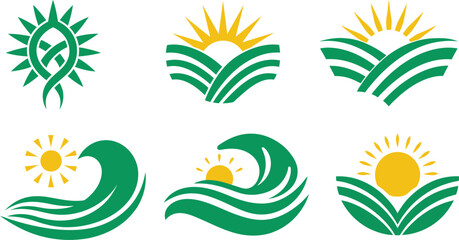 Fototapeta premium sunset above mountains peak icon vector illustration