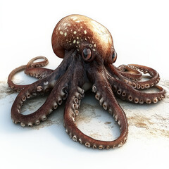 Fototapeta premium Octopus on Sandy Surface.