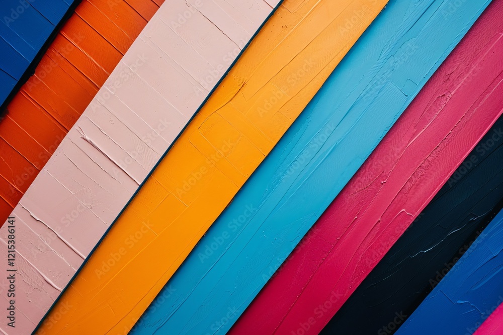 Aufkleber colorful diagonal stripes with a textured brushstroke pattern on a background