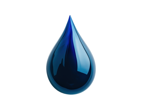 Isolated Dark Blue Water Drop