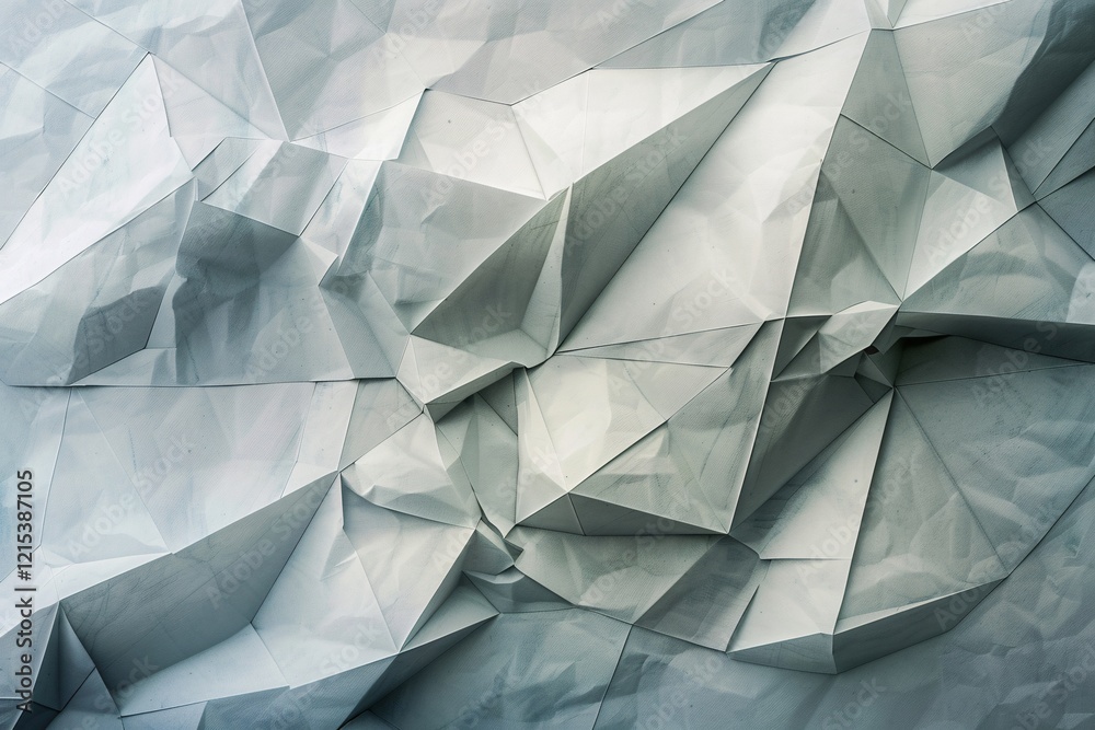 Poster Textured background of crumpled and folded paper forming an abstract design