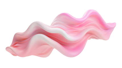 White and pink gradient solid wave movement 3D abstract gradient motion render isolated on white background