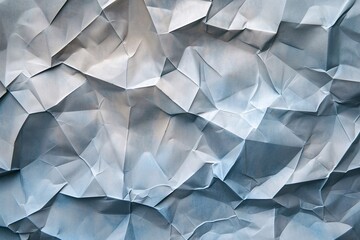 Fototapeta premium Full frame image of crumpled paper with blue color effect