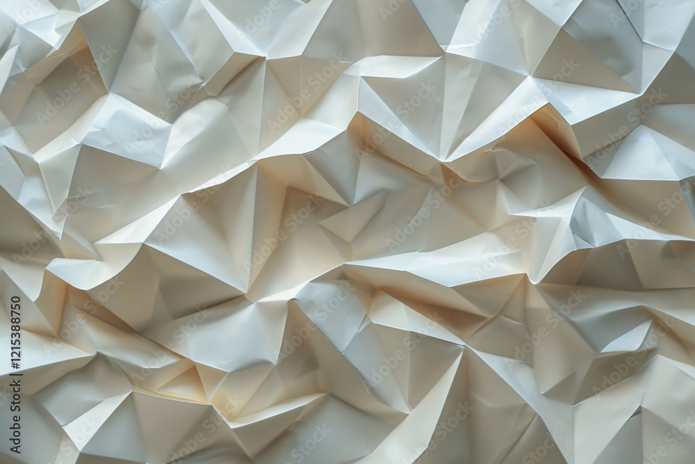 Fototapete crumpled paper creating a textured effect with highlights and shadows