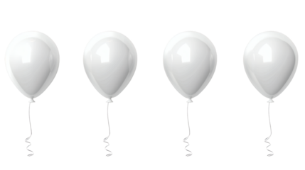 White balloon with a glossy finish isolated on a white background