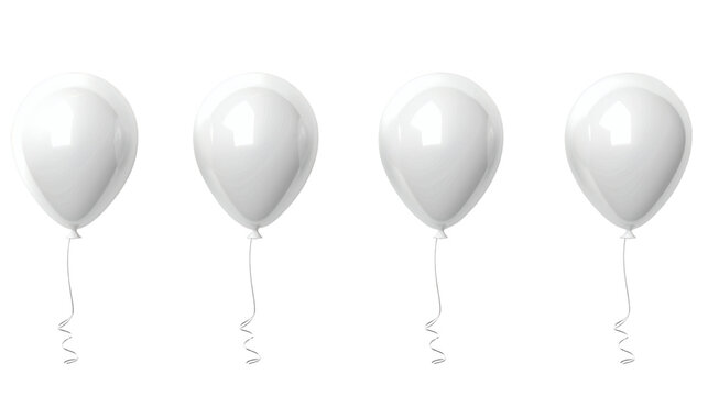 White balloon with a glossy finish isolated on a white background