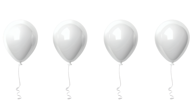 White balloon with a glossy finish isolated on a white background
