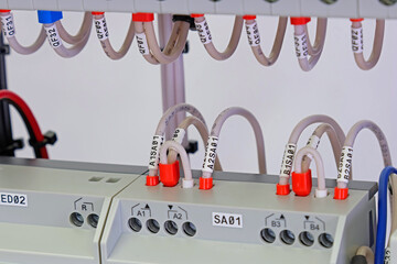 Marking of electrical wires using thermal printing on vinyl tape.