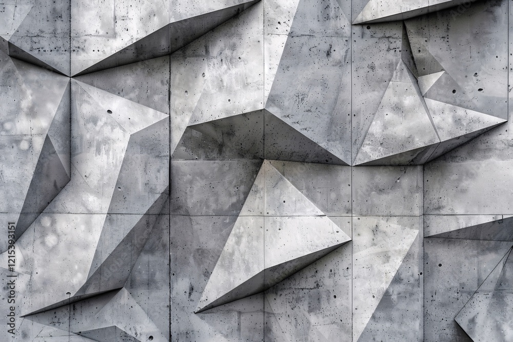 Aufkleber geometric relief on concrete wall creating an abstract background