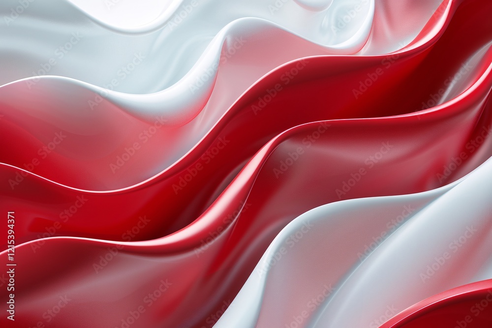 Aufkleber Modern and elegant abstract background featuring red and white waves