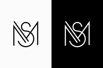 letter MS logo design vector