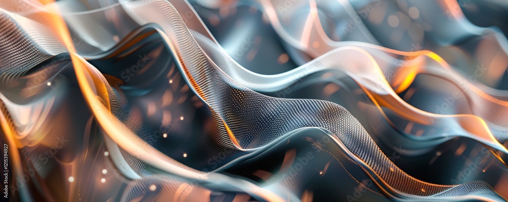 Poster Wavy shapes creating an abstract landscape in the background