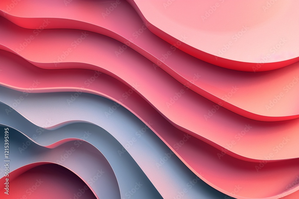 Aufkleber Abstract background with wavy shapes forming a three-dimensional pattern