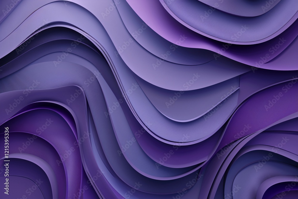 Poster Elegant abstract background with fluid, purple lines for a dynamic and dimensional effect
