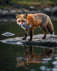 Fototapeta premium red fox in the wild