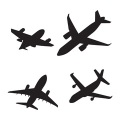 Airplane silhouette vector illustration free download
