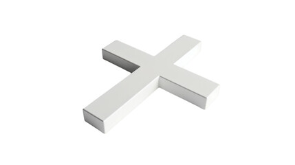 Obraz premium White cross icon in 3D render style isolated on a white background