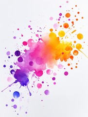 Vibrant Splashes Abstract Watercolor Painting - A dynamic watercolor explosion of color, symbolizing energy, creativity, freedom, joy, and passion.