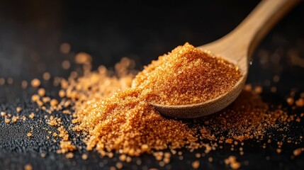 Brown sugar spoon dark background food photography (1)