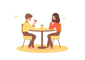  two people sitting at a table