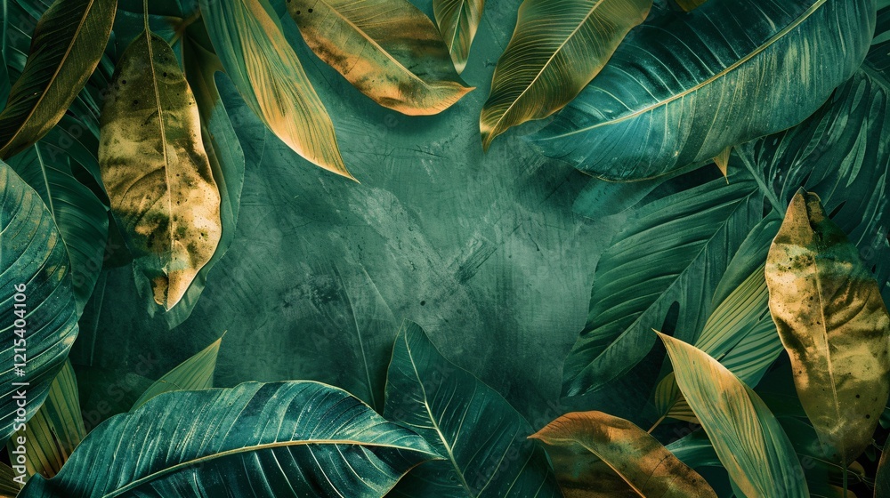 Poster Tropical design with a dark mood creating a natural frame with copy space