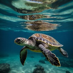 Obraz premium sea turtle swimming