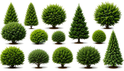 Ornamental Shrubs and Topiary Collection: Boxwood, Japanese Holly, and Dwarf Alberta Spruce for Elegant Landscaping