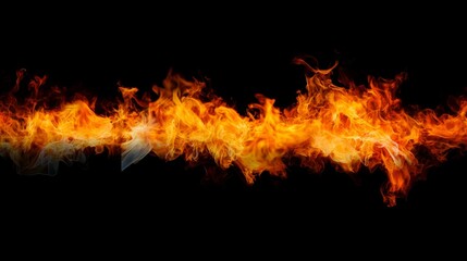 Obraz premium Fire flames on black background
