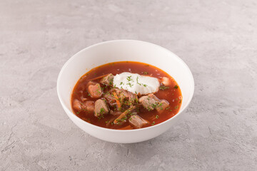 delicious soup in a white plate