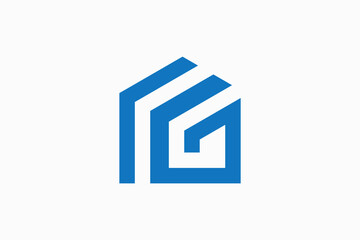 home with G logo design vector