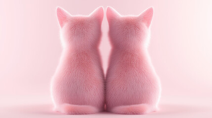 two cats in pink