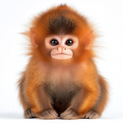 Golden Snub-nosed Monkey Baby Portrait.