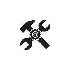 Set of car  Service Vector tools icon.   screwdriver, wrench, hammer, gear, car, repair. Auto service signs. Diagnostic, garage, engine. white background. 
