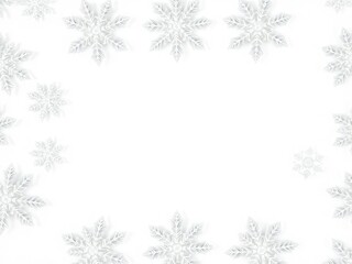Delicate snowflake pattern on white background with intricate details and crystal formations, festive, frozen beauty, snowflake design