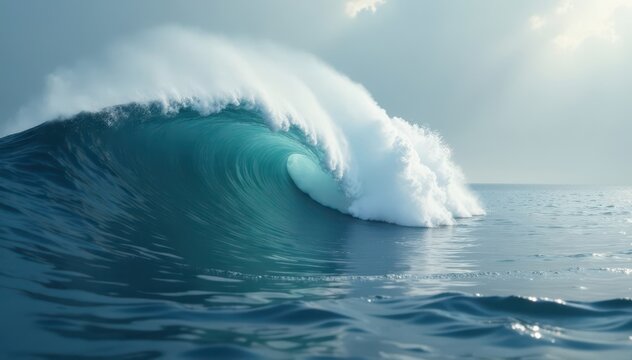 Gliding motion through a misty atmosphere gray wave, gentle, fluidity