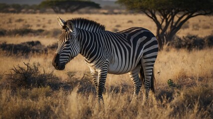 zebra in the savannah