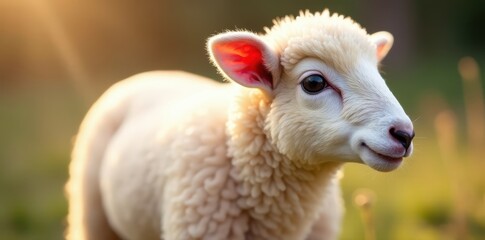 Obraz premium Pastel sheep fur with subtle texture on a natural earthy background, earthy background, countryside scenery