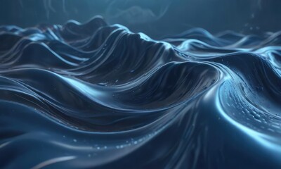 futuristic abstract blue background with flowing wavy liquid, liquid, technology