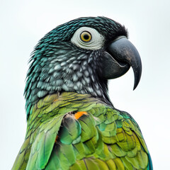 Fototapeta premium Vibrant Green Parrot Profile.