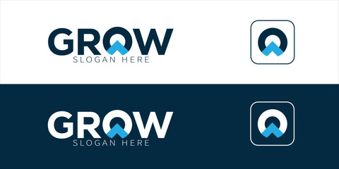 Modern Growth logo design wordmark graphic vector illustration. Symbol, icon, creative.
