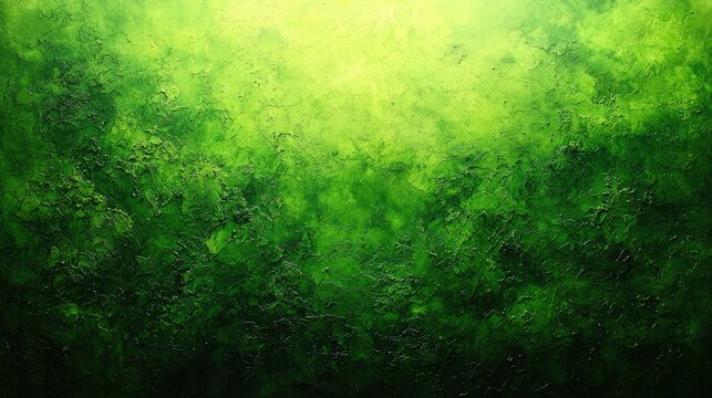 Abstract Green Textured Impasto Painting
