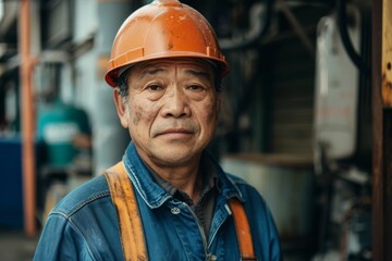 Portrait of a middle aged Asian male plumber