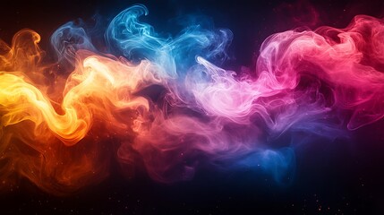 Obraz premium Swirling smoke patterns forming colorful abstract background textures
