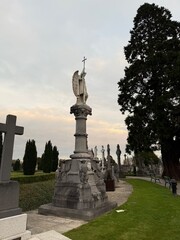 Irish cemetery at dusk
