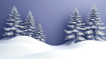 Fototapeta premium Snow Covered Pine Trees in a Winter Landscape