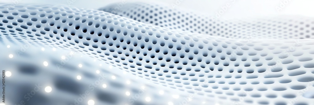 Poster abstract close-up of a textured surface with a grid pattern and soft glowing elements, creating a mo