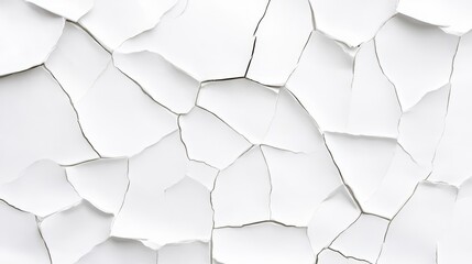 Cracked White Paint Texture - Close-up image of a white surface with extensive cracking and peeling paint, creating a textured background.